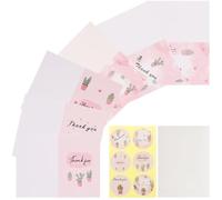 Kichvoe 2 Sets Decorative Thank You Cards Small Flower Thank You Cards 4.5x3.2 Inch Compact Shape Lightweight Coated Paper with Beautiful Colors for Shop Supply
