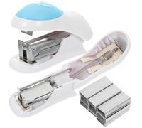 Kichvoe 2 Sets of Small Hand Staplers with Astronaut Themed Cartoon Design, Metal Mini Staplers for Home and Office Use, Smooth Internal Track and Hardly Jams