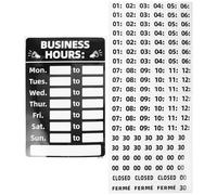 Kichvoe 2 Sheets Business Hours Sign Hours of Operation Sign Pvc Easy to Stick and Remove Assorted Colour for Shop Window Store Grand Opening 11.99x7.98x0.04in