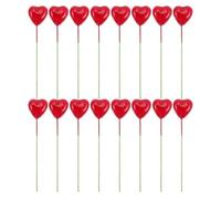 Kichvoe 20 Pcs Red Heart-shaped Foam Cupcake Picks Lightweight Cake Decoration for Valentine Day Theme, Birthday, Shower Party Supplies Random Color