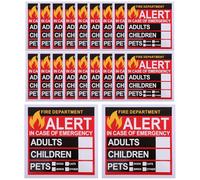 Kichvoe 20 Sheets Emergency Alert Self-Adhesive Stickers for Pets and People, Rescue Safety Decals for Doors and Windows, Promotes Efficient Rescue Operations in Households and Businesses