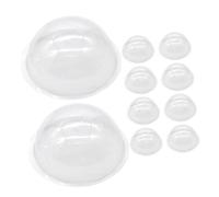 Kichvoe 20pcs 12cm Plastic Fillable Snow Globe Domes with Half Sphere Covers for Christmas Village Decorations, DIY Craft Accessories for Holiday Snow Globe Replacement and Display