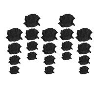 Kichvoe 20pcs Black Floral Embroidery Patches for Clothes Repair, Practical Polyester Rose Iron-on Patches for Jeans and Coats, Elegant Sewing Tool for DIY Clothing Decoration