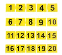 Kichvoe 20pcs Evidence Markers Crime Scene Markers 1-20 Evidence Number Markers Decorations Number ID Tents Crime Scene Party Decorations Yellow