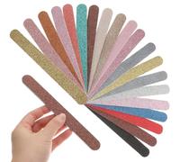 Kichvoe 20pcs Glitter Emery Board Nail Files Professional Double-Sided Grit for Natural Acrylic Gel Nails Manicure Pedicure Tools for Shaping Gel Removal Pet Grooming Portable Random Color