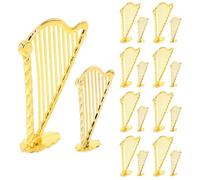 Kichvoe 20pcs Guitar Pendant Microphone Charm Ornaments Vintage Alloy Plastic Lyre Harp Style Lifelike Appearance DIY Instrument for Music Teaching Aid and Jewelry Making