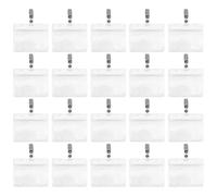 Kichvoe 20pcs PVC Id Badge Holder Lightweight Sturdy Name Tags with Clip Work Cards Protector Sleeves for Carrying in Bag