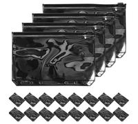 Kichvoe 20pcs Reusable Zipper Pouches A6 Folder Pockets PVC Water Resistant Zipper Design Office Organization Storage Bags for Company Employees and Travelers