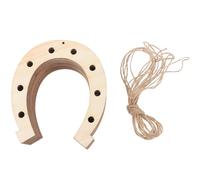 Kichvoe 24pcs DIY Wood Slices Horseshoe Shape Wooden Chips Hand-Painted Craft Khaki Smooth Wood Material Delicate Detail Decoration Decorative Art Piece for Office and Home