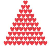 Kichvoe 24pcs Heart-Shaped Ceramic Mosaic Tiles Red Flatback DIY Pieces for Crafts with Comfortable Touch and Easy Glue, for Christmas Backdrops and Creative Mosaic Projects