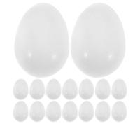 Kichvoe 24pcs Plastic Bird Eggs Realistic Design Solid Egg Shape White Training for Birds Resistant to Breaking Highfidelity Simulation for Decor and Classroom Demonstration