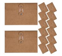 Kichvoe 24pcs Retro Kraft Paper Envelopes for Invitations Stationary Supplies with Winding Rope Closure Brown Decoration for Love Notes and Greetings