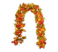 Kichvoe 2m Simulation Maple Leaf Vine Artificial Cane with Red Spun Silk Leaves, Long-lasting Autumn Hanging Decor for House Decoration and Halloween Door Decor