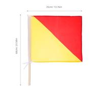 Kichvoe 2pcs 35x35cm Commanding Signal Flags Red Yellow Referee Hand Flags with 50-60cm Poles for Sports Race and Training Use