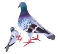 Kichvoe 2pcs Artificial Foam Pigeon Figurines, Micro Dove Garden Lawn Decor, Small and Large Snowflake Gray Birds for Outdoor and Home Decoration, Random Foot Style Random Style