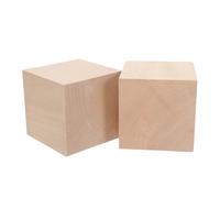 Kichvoe 2pcs Basswood Art Block Sets Wood Carving Blocks Cubes for Beginners Experts Resistant to Splitting Smooth Surface Unfinished Wooden Cubes for Whittling and Crafting Projects 3" X