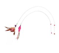 Kichvoe 2pcs Cat Feather Wand with Bell Interactive Training Teaser Stick for Cats Made of Wire and Plastic Fish Shape Gift for Friends
