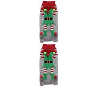 Kichvoe 2pcs Christmas Dog Sweater Pullover Acrylic Ugly Sweater for Small and Large Dogs Puppy Winter Clothes No Buttons or Zipper