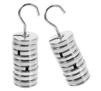 Kichvoe 2pcs Chrome-plated Metal Slotted Mass Set with Hooks, Precision Laboratory Weights for Science Experiments and Calibration in Educational and Industrial Labs