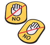 Kichvoe 2pcs Dog Social Sign Tags Fabric Waterproof Identification Stickers Dirt-Resistant Easy Identification Multiple Shapes for Pet Leashes and Collars