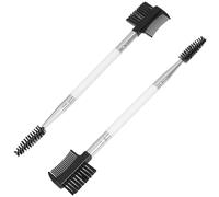 Kichvoe 2pcs Double-head Dog Eye Cleaning Brush Soft Bristle Pet Grooming Comb for Tear Stain Removal and Flea Cleaning, White, Suitable for Dogs and Puppies
