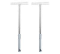 Kichvoe 2pcs Handheld Signage Holder Telescopic Support Pole Stainless Steel Pole Plastic Clip No Extra Tools Required Damage Resistant Extendable Design for Outdoor Activities and Airport