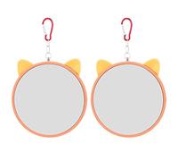 Kichvoe 2pcs Hanging Bird Mirror Plastic Glass Creative Adorable Design for Bird Cage Enjoy Playing Fun Activities