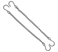 Kichvoe 2pcs Hanging Chains Iron Bird Feeder Hook Chain with Hooks on Both Ends Black Versatile for Hanging Signage Suitable for Supermarkets and Exhibitions