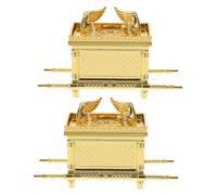Kichvoe 2pcs Israel Ark Ornament: Religious Covenant Box Craft Statue - Decorative zinc alloy Box For Sanctuary Table Faith Home Decor Religious Party Craft
