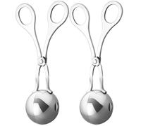 Kichvoe 2pcs Meat Baller Non-Stick Meatball Maker Scoop with Anti-Slip Handles Stainless Steel Meat Baller Tongs Cake Pop Ice Cream Tongs Cookie Dough Scoop for Kitchen
