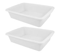 Kichvoe 2pcs Medium Deep Rectangular Plastic Lab Tray Chemical Experiment Spill Containment Storage Organizer for Laboratory and Teaching Use