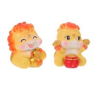 Kichvoe 2pcs Mini Horse Figurine: Horse Year Mascots Cake Topper - Miniature Zodiac Animal Statues Fairy Garden Decoration Photo Props Party Favors Dollhouse
