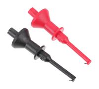 Kichvoe 2pcs Multimeter Test Clip Hook Clip 4mm Threaded Jack Test Lead Probe Abs Black Red for Ic and Cell Phone Cable Threading Removable Rear