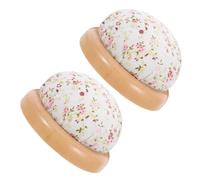 Kichvoe 2pcs Needle Cushions for Sewing with Wooden Base and Fabric Cover, Lightweight and Simple Design, Organize Tools Efficiently for Embroidery and Quilting Projects