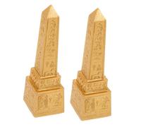 Kichvoe 2pcs Obelisk Sand Egyptian Temple Statue Decor for Home Desktop Ancient Egypt Landmarks Ornament