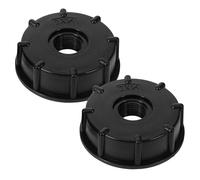 Kichvoe 2pcs Plastic Tote Tank Adapter Leak-Proof Resistant to Breakage Black Replacement IBC Tote Connector for Acidic and Alkaline Liquid Barrels and Water Tanks Nominal Diameter 60mm