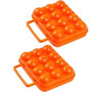 Kichvoe 2pcs Portable Egg Storage Box Container for Camping and Hiking Crush Resistant Unbreakable Pp Egg Holder with Handle and Refrigerator Organizer