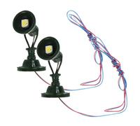 Kichvoe 2pcs Railroad Spotlight Mini Railroad Signal Lamp Stainless Steel 1/87 Scale Classic Fine Craftsmanship Stable Structure for Mini Scene Layout