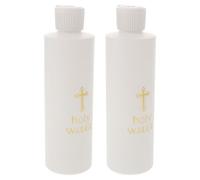 Kichvoe 2pcs Refillable Catholic Holy Water Bottles with Cross Pattern Lightweight Plastic Flask for Baptism Easter and Religious Use Decorative Design with Logo Portable for Travel