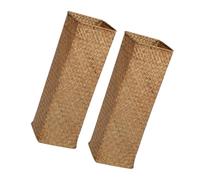 Kichvoe 2pcs Rustic Woven Basket Vase Set, Small Orange 10x10x30cm Plant and Tulip Holder, Decorative Tall Flower Pots for Home Décor and Indoor Table Display