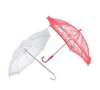 Kichvoe 2pcs Small Lace Umbrella Wedding Decorative Lace Parasol Umbrella for Girls Dance Prop for Wedding Ceremonies and Tea Party Photography
