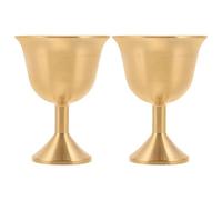 Kichvoe 2pcs Solid Brass Goblets Classic Medieval Style Stemmed Cups for Celebration and Communion, Enhance Drinking Experience and Prevent Hand Heat Transfer, Elegant Vintage Drinking