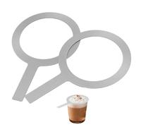 Kichvoe 2pcs Stainless Steel Coffee Cup Rim Covers Milk Tea Cup Ring Gaskets Heat Resistant Baking Ring Covers for DIY Milk Tea Brulee Making - 3inch