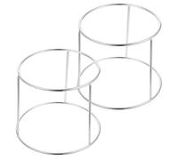 Kichvoe 2pcs Stainless Steel Double-layer Seafood Plate Rack Food Dish Storage Holder for Buffets Versatile Display Stand for Pizza Seafood Dishes for Home Entertaining