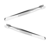 Kichvoe 2pcs Stamp Tweezers for Philately and Delicate Objects, Nickel Plated Steel Material Flat Spade Tip, Long Time Use for Stamp Collectors and Precise Handling