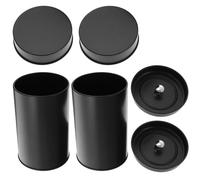 Kichvoe 2pcs Tea Storage Canisters with Tinplate Material and Portable Design, Stylish Black Tea Containers for Kitchen and Travel, Fine Workmanship and Sturdy Non-deformable Jars