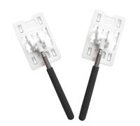 Kichvoe 2pcs Telescopic Parking Card Holder Sticks, White and Black Portable Payment Sign Holders for Car Access Passes, Handheld Parking Toll Payment Rods for Vehicle Use