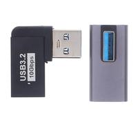 Kichvoe 2pcs USB 3.0 Male to Female Right Angle Adapters with Upward Bending Design, Abs and Copper Material, 10gbps Data Transfer, for Laptop Accessories and Extension Cable