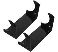 Kichvoe 2pcs Wall Mount Rolling Pin Holder Rack, Black Acrylic Kitchen Rolling Pin Storage Shelf with Hooks for Baking and Dough Kneading Organization