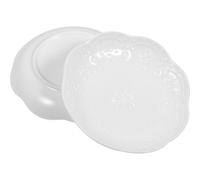 Kichvoe 2pcs White Ceramic Sauce Dish Embossed Floral Pattern for Serving | Shiny Elegant Finish, Suitable for Ketchup, Butter, Fruit Pieces, Appetisers, Buffet Tables and Tea Parties, Easy Cleanup